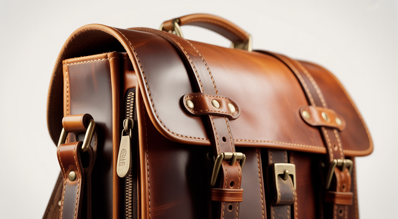 mens vintage leather messenger bag