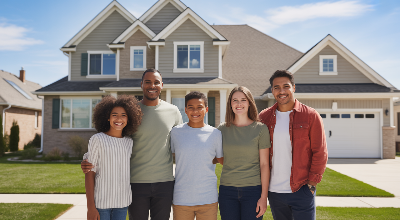 Independent insurance agent in the Midwest reviewing policy options with a family